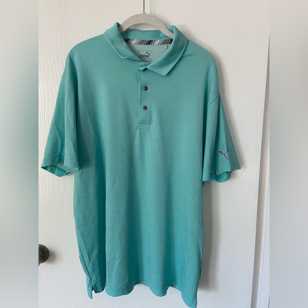 Aqua Blue Puma Men’s Golf Polo